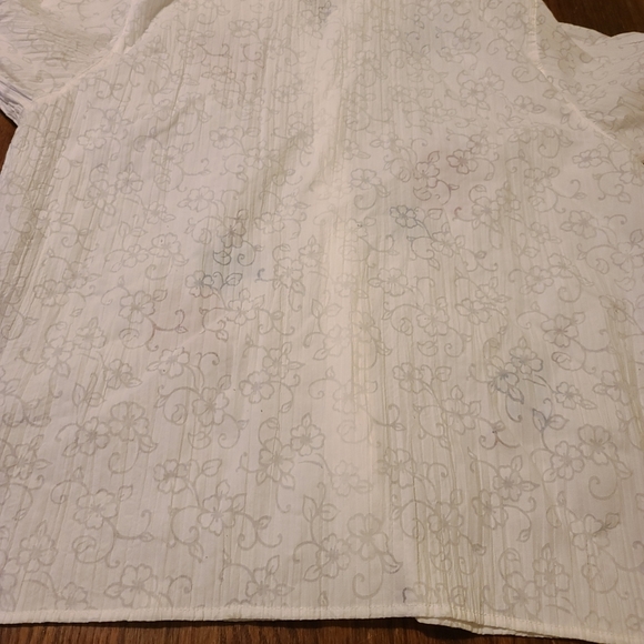Alfred Dunner Top White Blouse, Beaded Floral size 14 - Picture 9 of 9